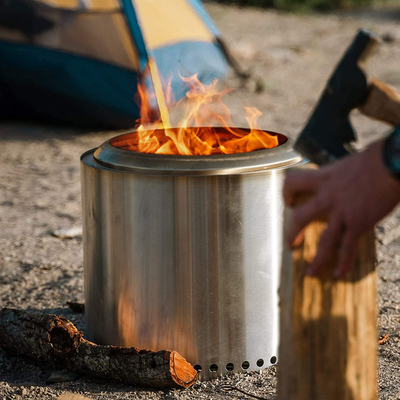 Fogo de madeira portátil sem fumaça de acampamento Pit Outdoor de 201 SS