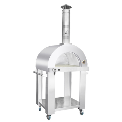 forno ateado fogo de madeira de aço inoxidável de Oven Mobile Wood Fired Pizza da pizza 20000btu