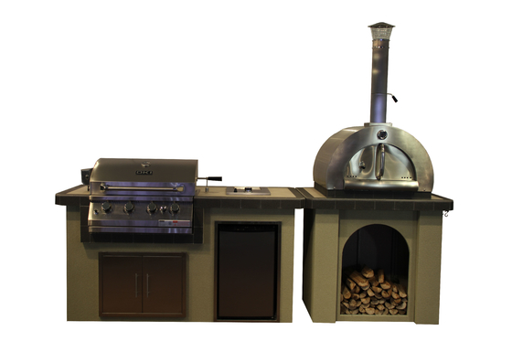 Forno ateado fogo de madeira de aço inoxidável de Oven Steel Wood Fired Pizza da pizza das ilhas AGA