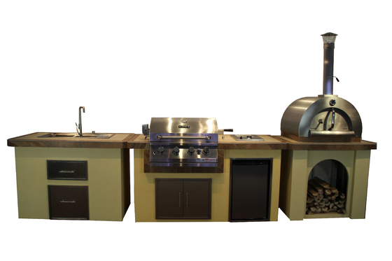 Forno ateado fogo de madeira de aço inoxidável de Oven Steel Wood Fired Pizza da pizza das ilhas AGA