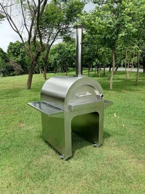 forno ateado fogo de madeira de aço inoxidável de Oven Brush Outdoor Stainless Pizza da pizza de 4 rodas