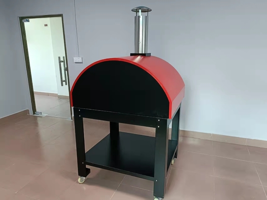 forno de madeira de aço inoxidável ateado fogo de madeira do forno 201S da pizza do móbil de 950mm