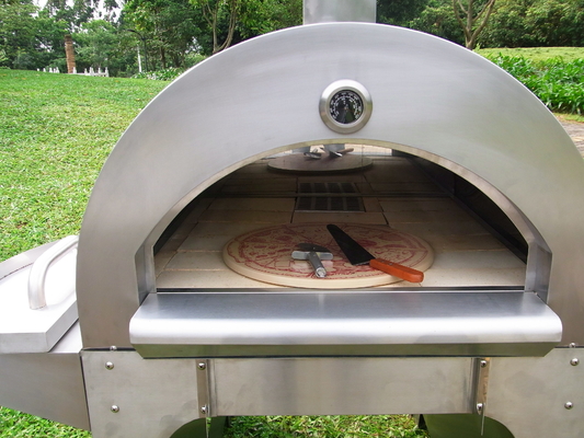 forno ateado fogo de madeira de aço inoxidável exterior grosso 430 840mm da pizza de 30mm