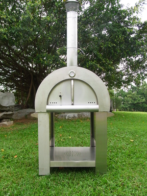 pizza ateada fogo 720mm de aço inoxidável Oven With Trolley de 830mm