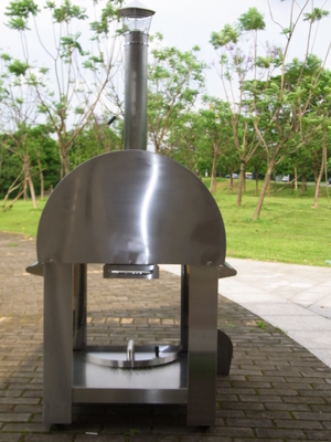 pizza ateada fogo 720mm de aço inoxidável Oven With Trolley de 830mm