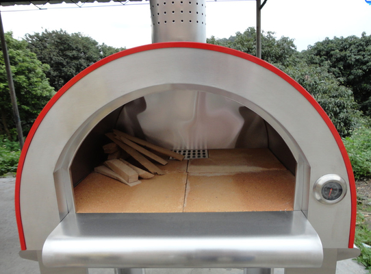 Forno ateado fogo de madeira de aço inoxidável da pizza