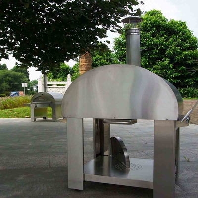 Forno ateado fogo de madeira de aço inoxidável da pizza